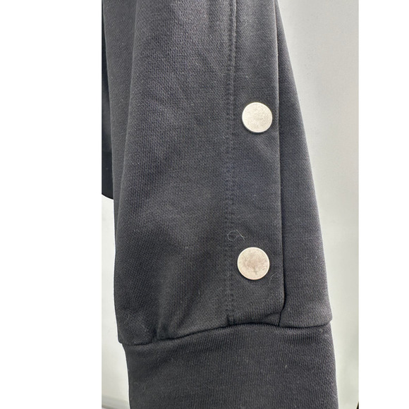 NWOT Tobi Black Silver Button on Sleeves Sweatshirt Small/Petite - Picture 6 of 8